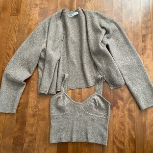 Cardigan and tank twin set
